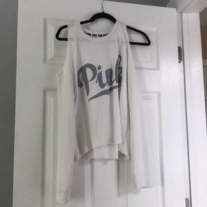 PINK VICTORIA SECRET COLD SHOULD SWEATSHIRTs